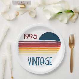 Prato De Papel Vintage 1995 - aniversário de 30 anos da faixa ret