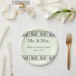 Prato De Papel Vintage Art Deco Flower Border Weding