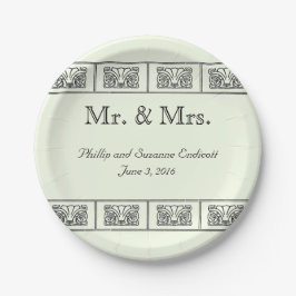 Prato De Papel Vintage Art Deco Flower Border Weding