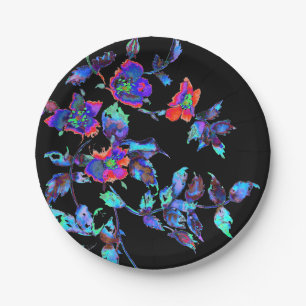 Prato De Papel Vintage Blue Rosa