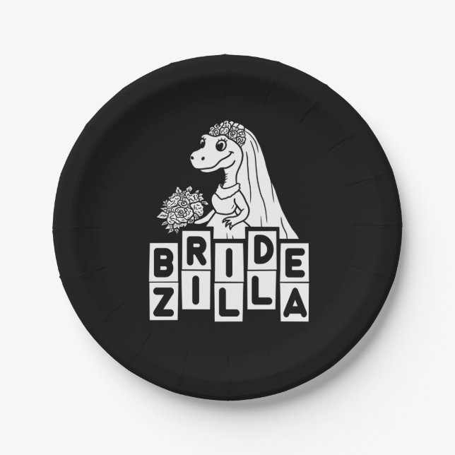 Prato De Papel Vintage Bridezilla Wedding Bachelorette (Frente)