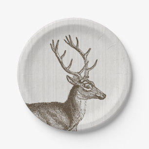 Prato De Papel Vintage Buck Deer Paper Placas