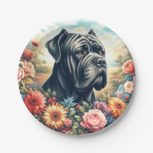 Prato De Papel Vintage Cane Corso Pintura de Cães