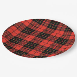 Prato De Papel vintage Classic Plaid Baby Shower Paper Plates