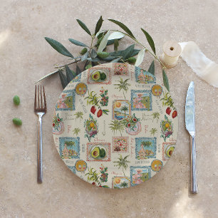 Prato De Papel Vintage Colorous Mexicano Viagem Impressão