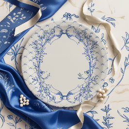 Prato De Papel Vintage Coquette Blue Arco floral