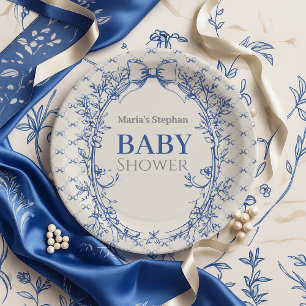 Prato De Papel Vintage Coquette Blue Arco floral