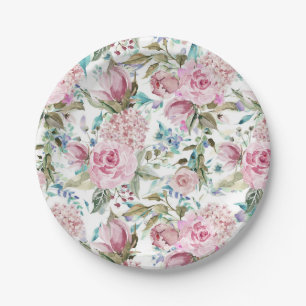 Prato De Papel Vintage Country - Lavanda de Teto Rosa Cinzenta - 