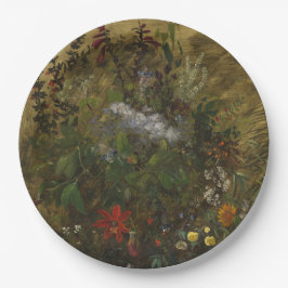 Prato De Papel Vintage Dark Floral