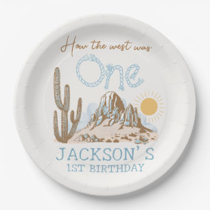 Prato De Papel Vintage Desert Wild West primeiro aniversario Ocid