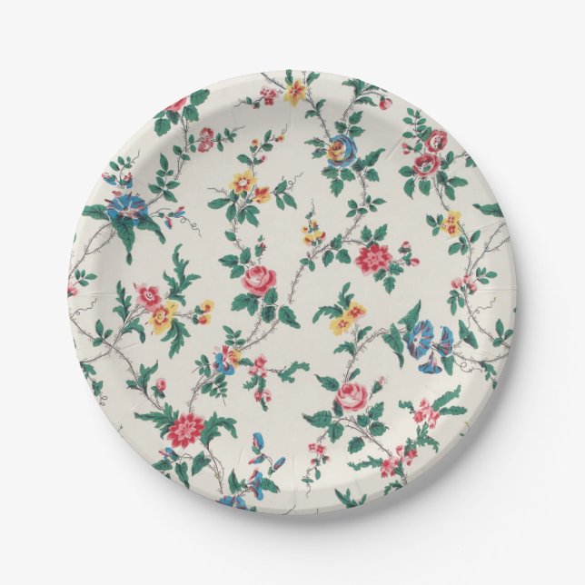 Prato De Papel Vintage Floral (Frente)