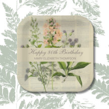 Vintage Floral 80 Birthday
