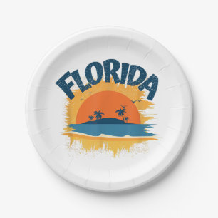 Prato De Papel Vintage Florida Retro Tee Design Sunshine