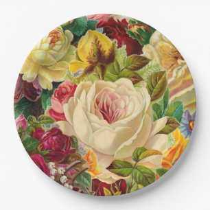 Prato De Papel Vintage Garden Party Floral