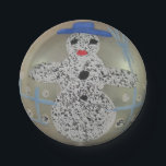 Prato De Papel Vintage Glass Christmas Ball Snowman Mão Pintada<br><div class="desc">Traga esse toque extra de glamour para sua festa de Natal, garanto que esses pequenos pratos serão notados pelos seus hóspedes. Há várias designs de ornamento para escolher, misturá-las e combiná-las por diversão, como em uma árvore de Natal. Coleciono Enfeites de natal de vidro de mercúrio antigos há muitos anos...</div>
