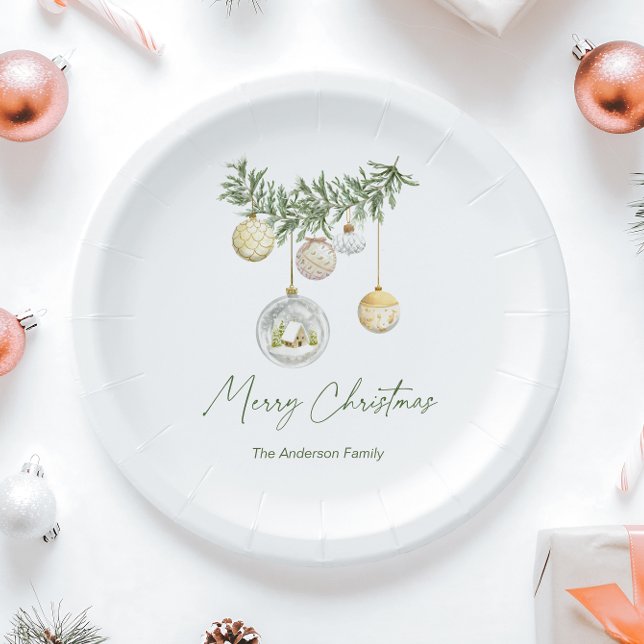 Prato De Papel Vintage Gold Ornament Christmas  (Criador carregado)