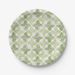Prato De Papel Vintage Green Harlequin Florals