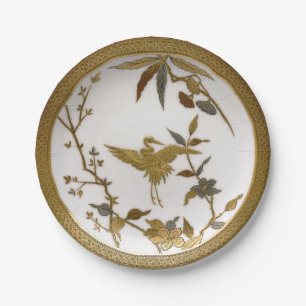 Prato De Papel Vintage Japonês faux gold porcelane Japandi