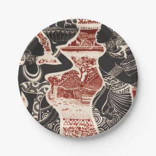 Prato De Papel Vintage Joy, Aldeia Tribal Africana