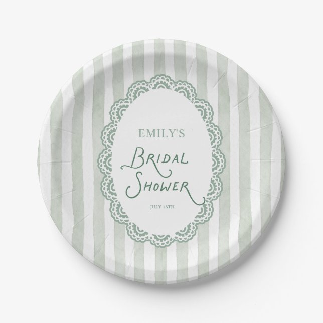 Prato De Papel Vintage Lace Bridal Shower  (Frente)