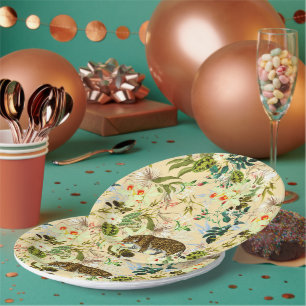 Prato De Papel Vintage Modern Flower Jungle Tropical