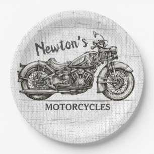 Prato De Papel Vintage Motorcycle Personalized NAME Garage