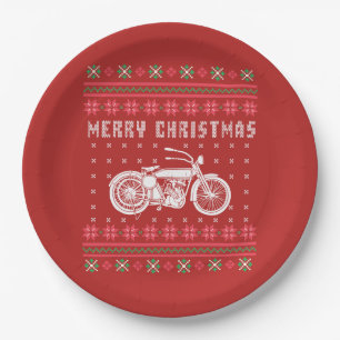 Prato De Papel Vintage Motorcycle Ugly Christmas Sweater
