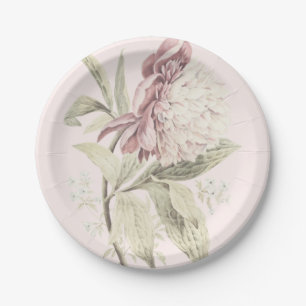 Prato De Papel Vintage Peony Botanica belas artes