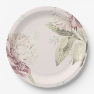 Prato De Papel Vintage Peony Botanical Fine art Weding