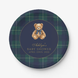 Prato De Papel Vintage Polo Teddy Bear Baby Shower Paper Plates