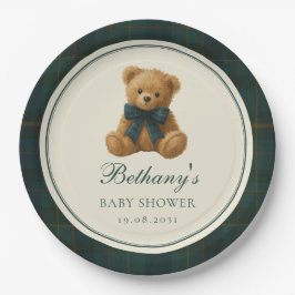 Prato De Papel Vintage Polo Teddy Bear Boy Baby Shower