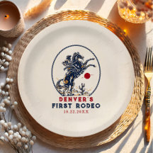 Vintage Red Cowboy Primeiro Aniversário do Rodeo