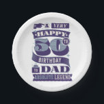 Prato De Papel Vintage Retro Style Typografia 50th Birthday Pai<br><div class="desc">Adicione um toque de nostalgia e estilo à sua celebração de 50 anos com estas placas de papel de Pai de Tipografia de Estilo Retroativo Vintage. Estas placas apresentam um design de tipografia vintage único e são feitas de papel de alta qualidade, fazer-as de uma opção robusta e confiável para...</div>
