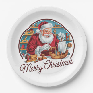 Prato De Papel Vintage Santa Claus