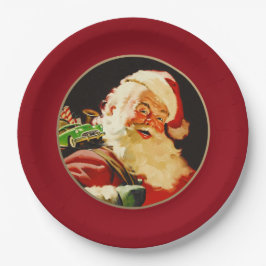 Prato De Papel Vintage Santa Claus Papéis de Natal