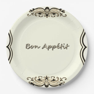 PRATO DE PAPEL VINTAGE-SEPIA — PLACAS DE DESIGN DE PAPEL FRANCÊS(