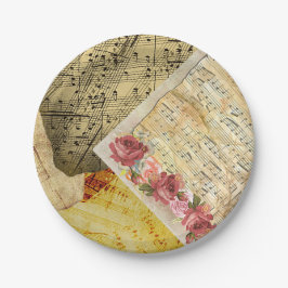 Prato De Papel Vintage Sheet Music, Piano Musical Notes