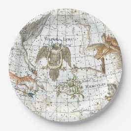 Prato De Papel Vintage Sky Map Constelação de Hércules
