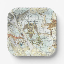 Prato De Papel Vintage Sky Map Constelação de Hércules