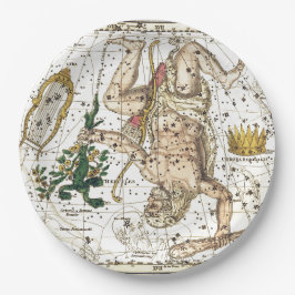 Prato De Papel Vintage Sky Map Constelação de Hércules