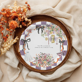 Prato De Papel Vintage Spooky Cottagecore Festa de Halloween