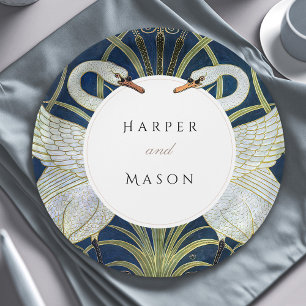 Prato De Papel Vintage Swan Love Wedding