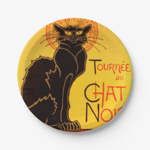 Prato De Papel Vintage Tournee de Chat Noir - Gato Negro