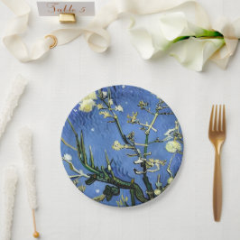 Prato De Papel Vintage White Roses Snowflakes van Gogh de Natal