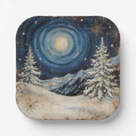 Prato De Papel Vintage Winter Christmas Escape