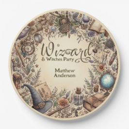 Prato De Papel Vintage Wizard Witts Party Magical Wands Hats