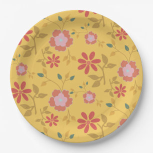 Prato De Papel Vintage Yellow Daisy Floral