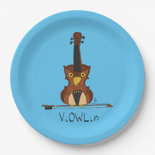 Prato De Papel Violin Funny Musico Cartoon