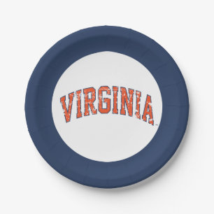 Prato De Papel Virginia Wordmark Distressed