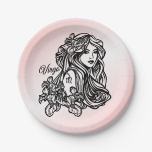 Prato De Papel Virgo A Virgem Zodiac Rosa